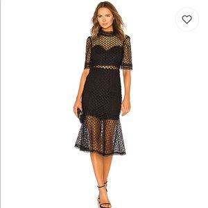 Revolve Fiona Mesh Dress in Black